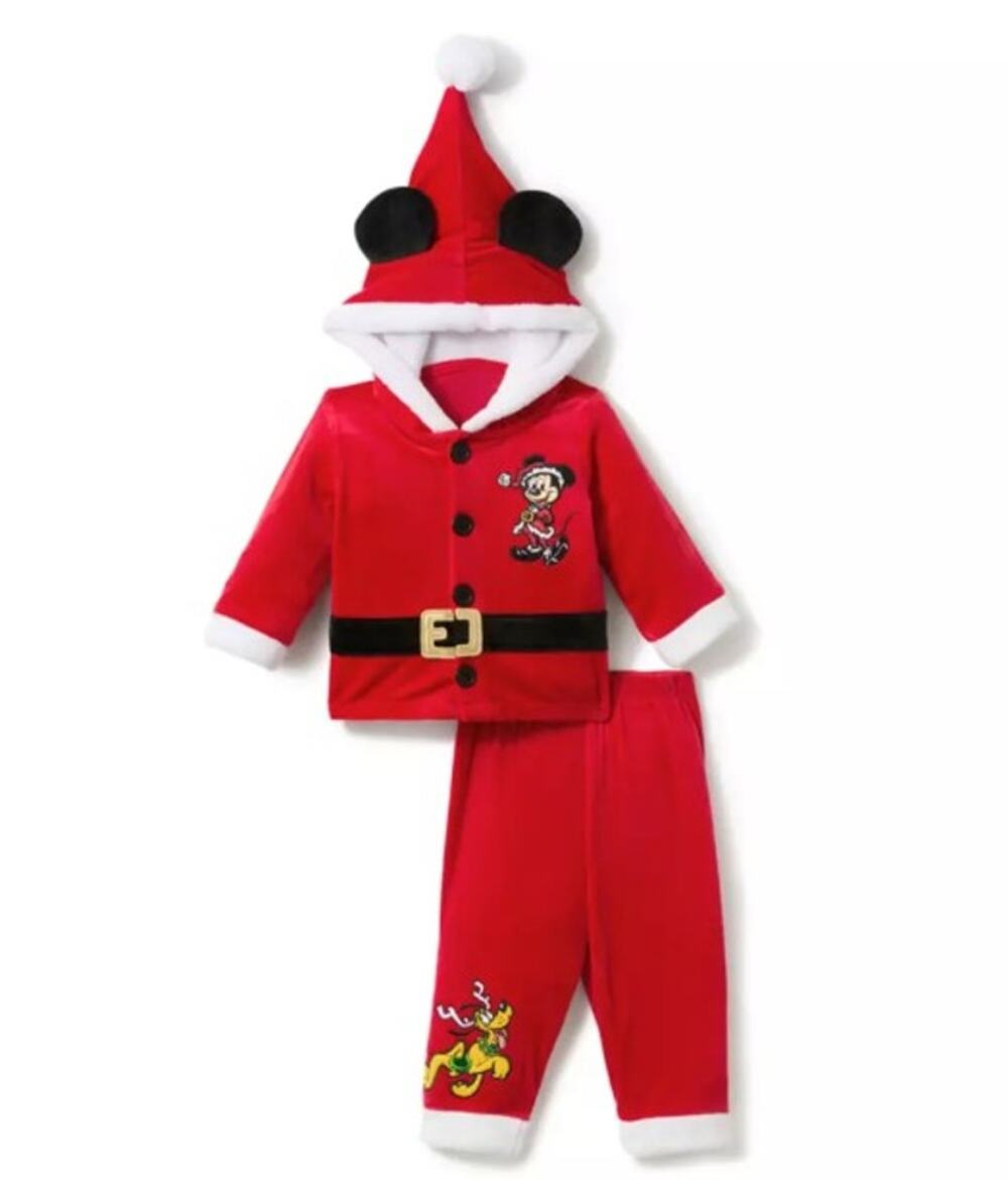 Disney Santa Mickey Mouse Set for Baby SZ 9-12mo NWT